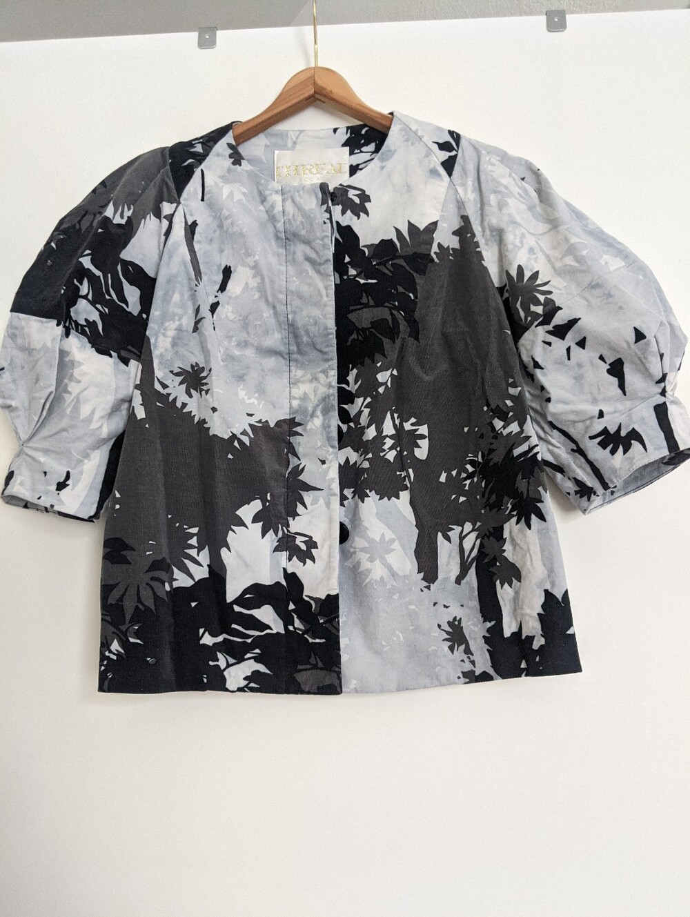 THREAD Black & Gray Lightweight Blouse